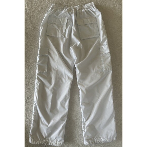 Linea Uomo Oversized Cargo  Track Suit White Nylon Size L Hiphop Athleisure - Picture 3 of 16